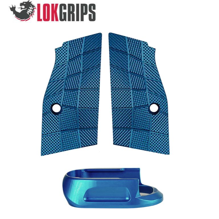 CZ Shadow 2 Compact & Carry kratki alu rukohvati & alu magwell | Gridlok_plava