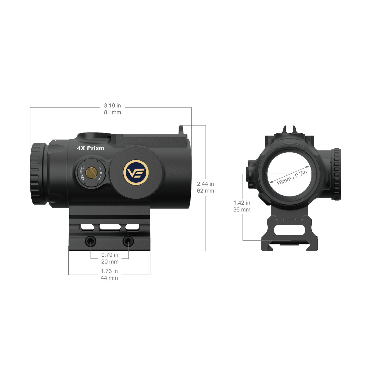 Vector Optics Paragon 4x24 ultra kompaktni prizmski optički ciljnik za pušku Vector Optics