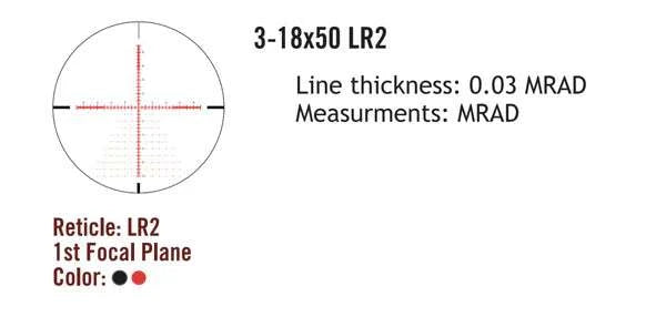 Sightmark Presidio 3-18x50 LR2 FFP puškarski ciljnik