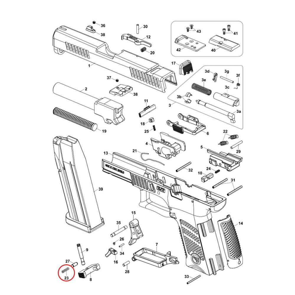 CZ P-10 opruga zadržača spremnika