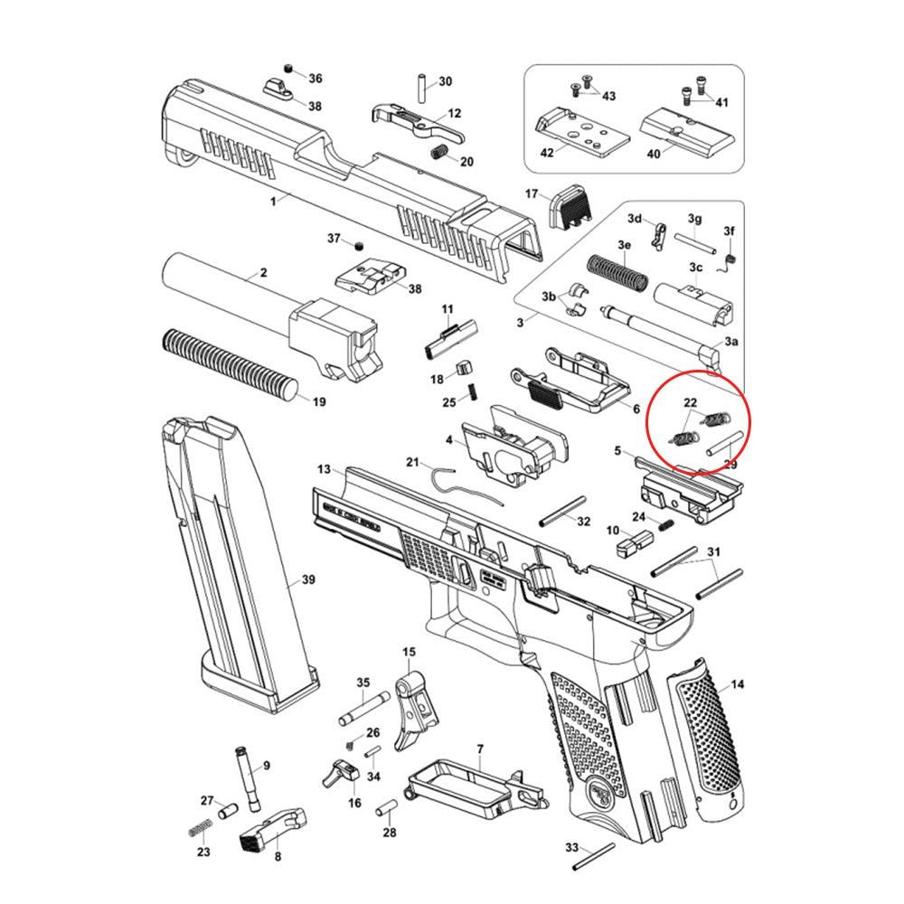 CZ P-10 opruga okidačne poluge | 2 kom