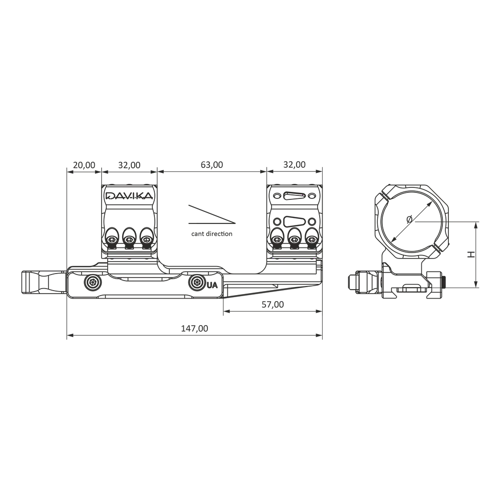 30 mm montaža za optiku konzola | Picatinny QD Ergo baza 