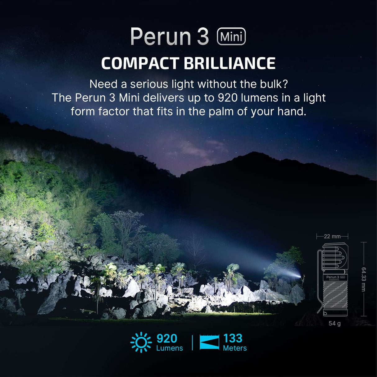 Olight Perun 3 Mini | punjiva naglavna svjetiljka | 1.250 lm
